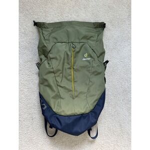 Deuter XV3 Backpack Olive Green Navy Roll Top Laptop Daypack